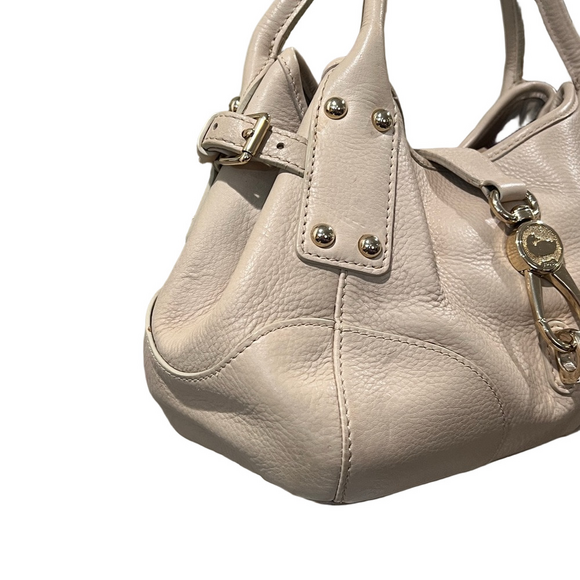 Dooney & Bourke Cream Leather Shoulder Bag - Picture 5 of 16